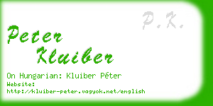 peter kluiber business card